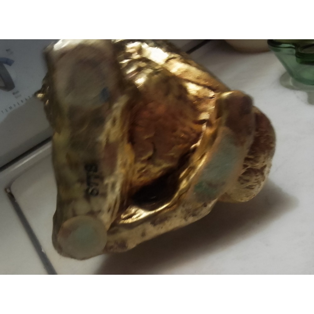 VTG Lenwil Ardalt Original Japan MCM Beautiful Gold Owl w Blue Eyes Marked 6778 - Picture 4 of 10